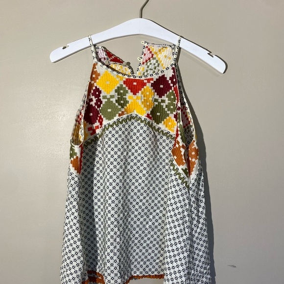 Embroidered Halter Sleeveless Boho Tunic Top Size large - Picture 2 of 5